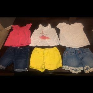 Size 5t spring/summer clothing shorts and tops set
